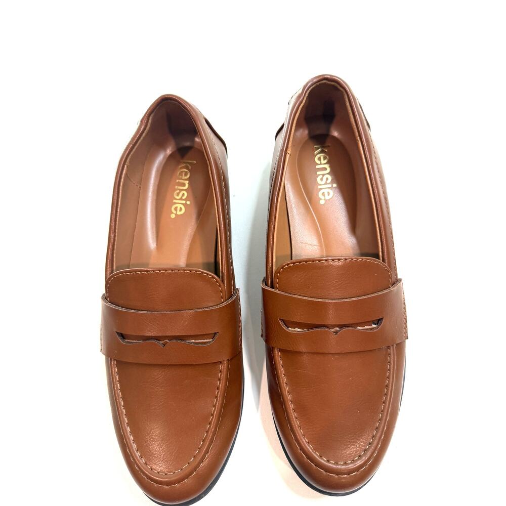 Kensie Gitty Brown Penny Loafers 6 NWOT Dark Academia Officecore Shoes - Picture 4 of 11